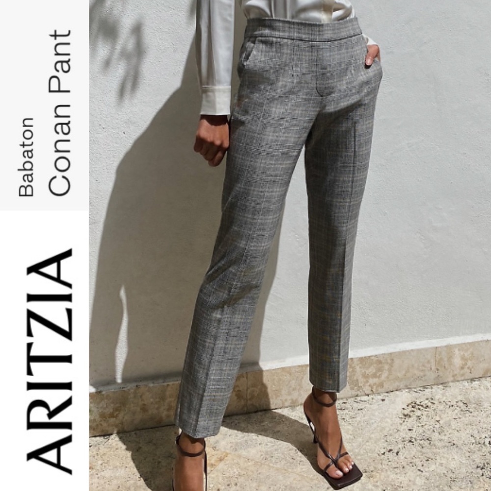 Aritzia Babaton 8 Conan Pants Glen Check Ankle